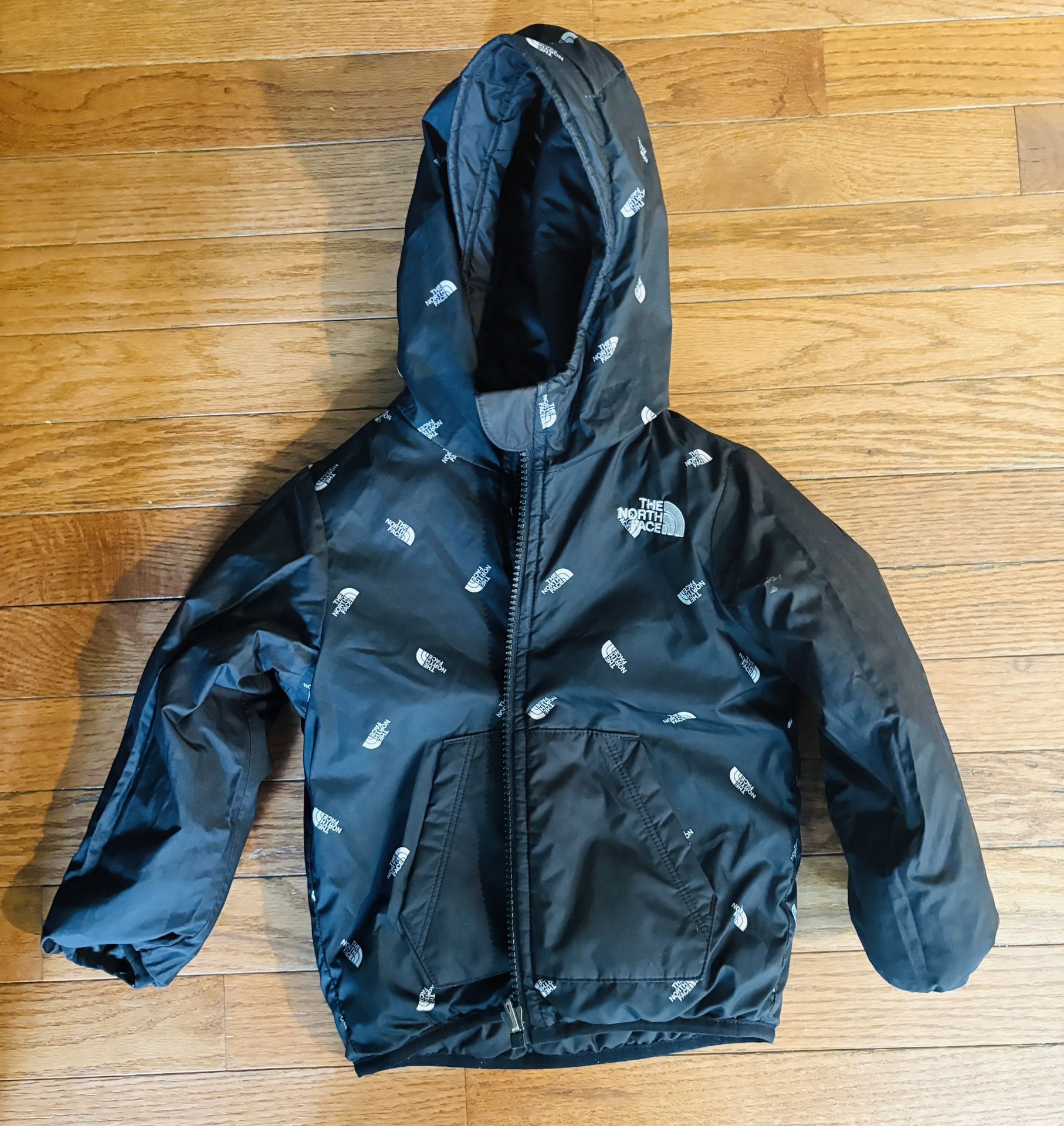 The North Face Boy's 2T Reversible Black Hooded Coat