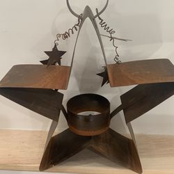 Rustic Stars Candle Holder