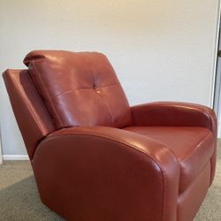 Red Swivel Recliner Rocking Chair