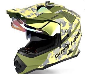 Dual Sport Motorcycle Helmet Dual Visor dirtbike Snowmobile Helmet for Adult, Small