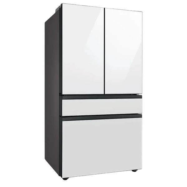 29 cu. ft. Samsung BESPOKE Refrigerator - White Glass - 4-Door French Door