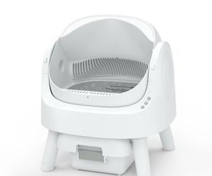 Automatic Self-Cleaning Cat Litter Box - white