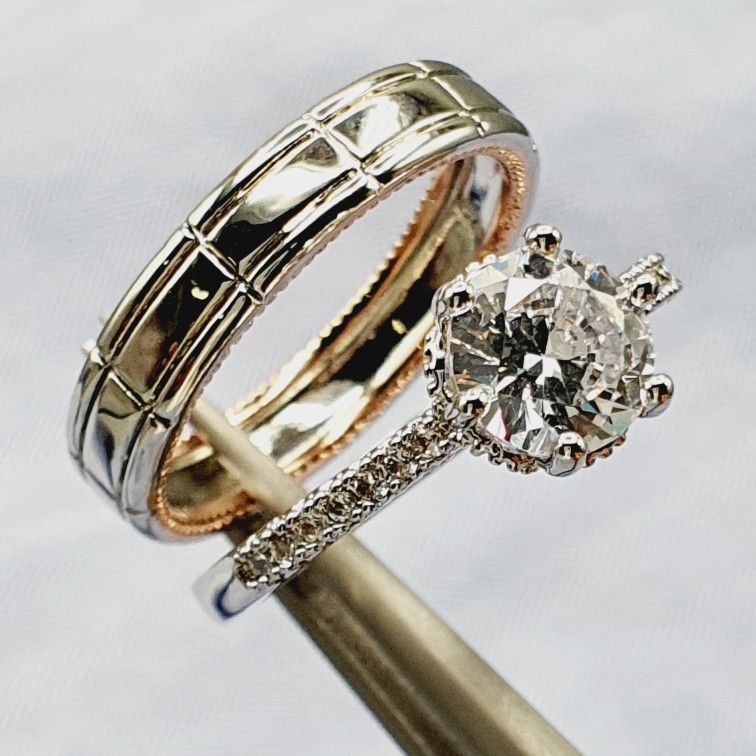 "Trendy Zircon Hollow Carved Vintage Wedding Ring for Women/Man, EVGG1448