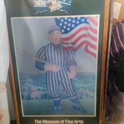 Framed Exhibit Poster Baseball Art Museum 1989