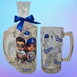 LA Dodgers glass mug