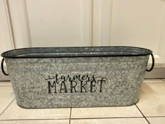 Large Galvanized Farmers Market Oval Tub Farmhouse Decor