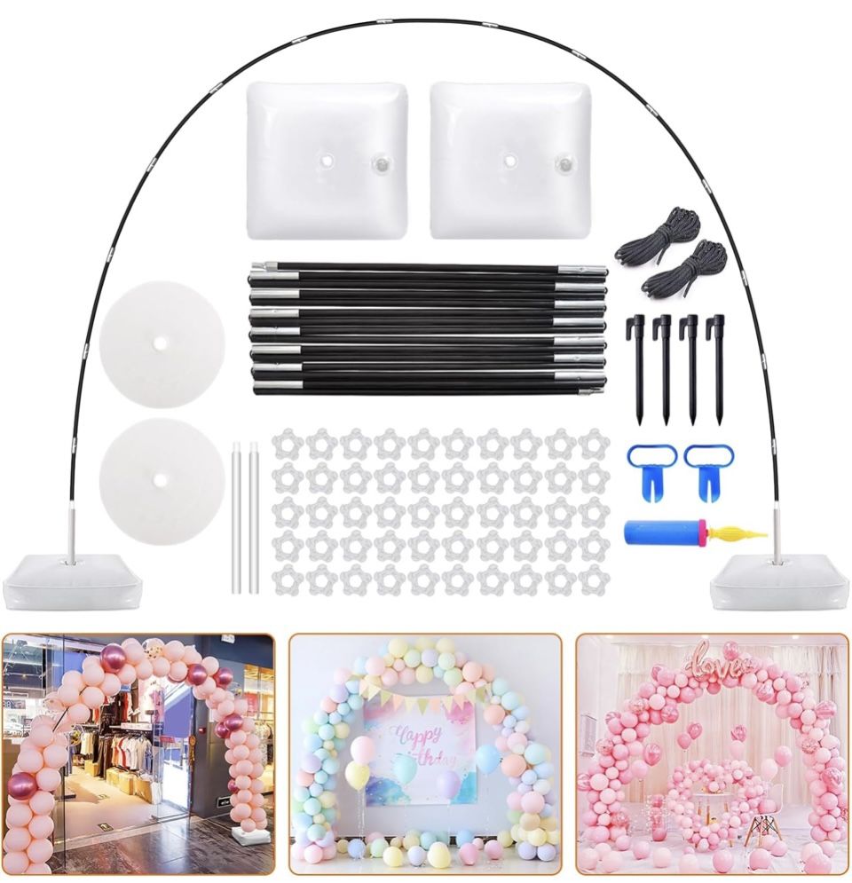 Balloon Arch Kit, 9FT Tall& 10FT Wide Adjustable Balloon Arch Stand Ships In 24