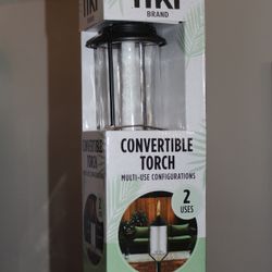 TIKI Convertible Black/Clear Glass/Metal 65 in. Tiki Outdoor Torch 1 pc
