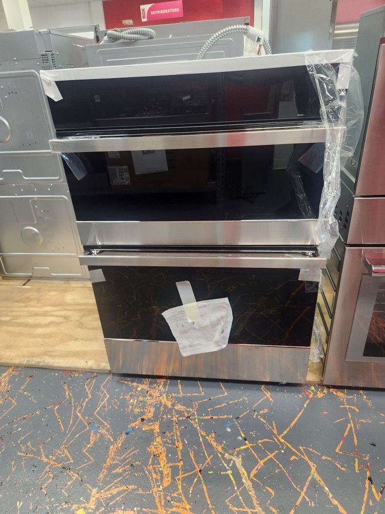 Jennair Noir 30 Inch Combination Wall Oven Convection Stainless Steel JMW2430LM