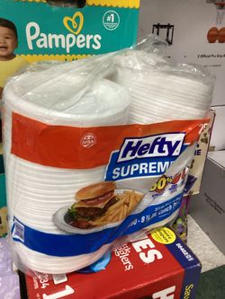 Hefty Supreme Foam Lunch Plates, 250 Count, 8 7/8 Inch - $10