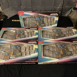 Pokemon Prismatic Evolutions Lucario Ex Tyranitar Ex Premium Collection Lot of 5