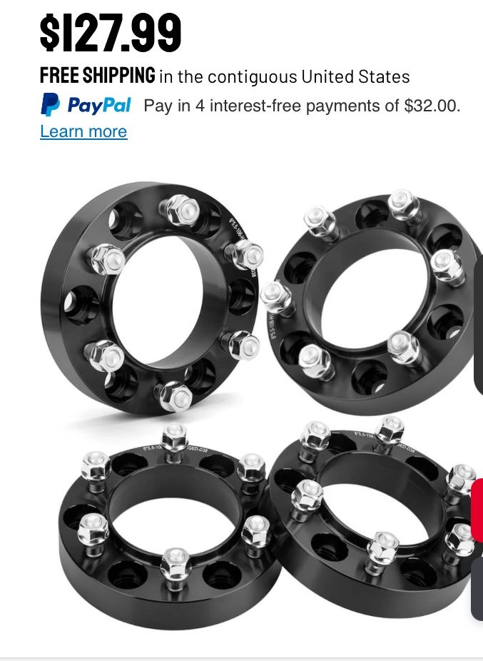 WHEEL SPACERS 1.25" 6X5.5 TO 6X5.5 HUBCENTRIC FOR TOYOTA 4RUNNER TACOMA TUNDRA FJ CRUISER SEQUOIA