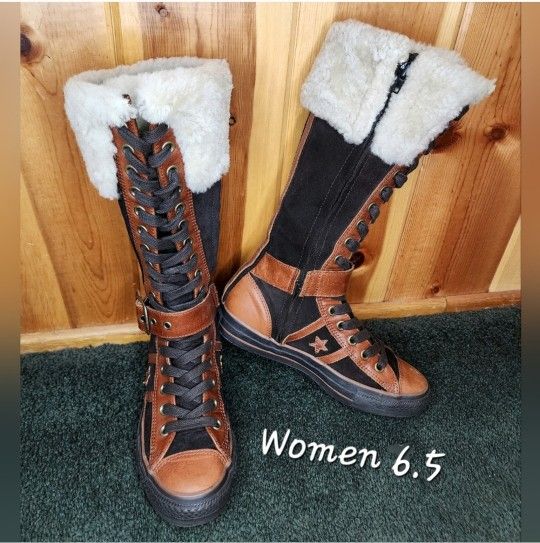RARE Vintage Converse All Star XXHI Leather Calf/ Knee high Women 6.5