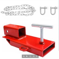 Forklift Trailer Hitch Attachment, EBESTTECH 1 PC 2" Receiver Trailer Towing Adapter with Chain Red