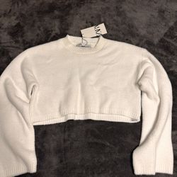Brand New ZARA , White Crop Sweater