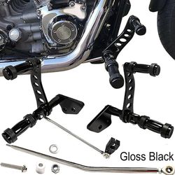 Forward Controls Pegs Levers Linkages for Harley Dyna Street Bob 2006-2017, Low Rider 2000-2012, Super Glide 2000-2015 (Black)