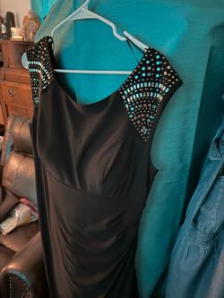 Black Formal Dress with sequence. Size 16