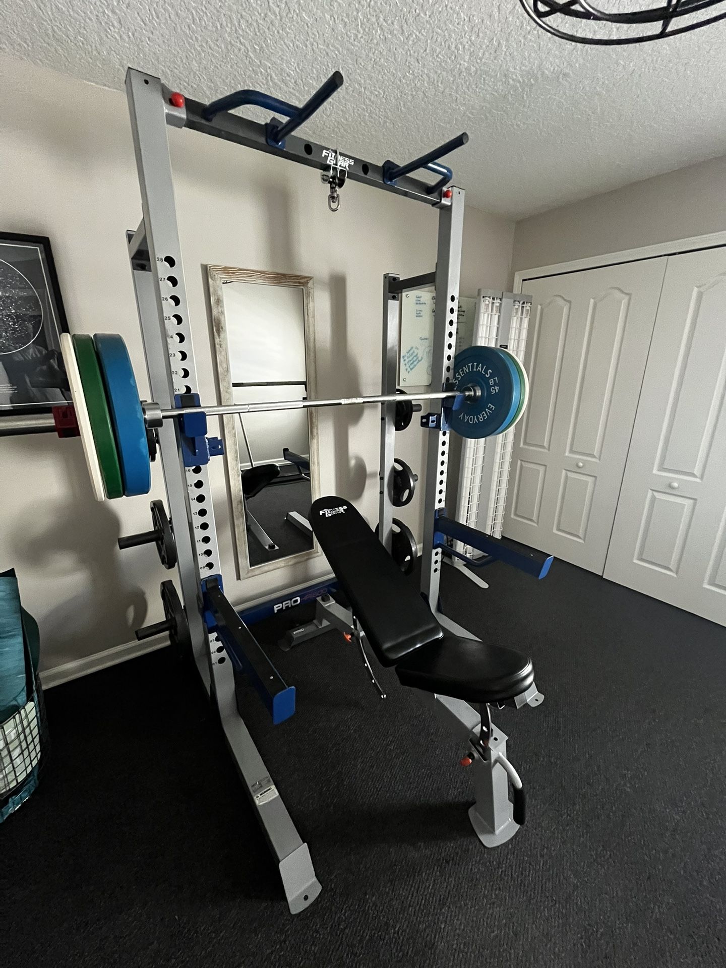Perfect Christmas Gift! Fitness Gear Pro HR 600 Half Rack + Weights + Olympic Bar – $600 (Local Pickup Only)