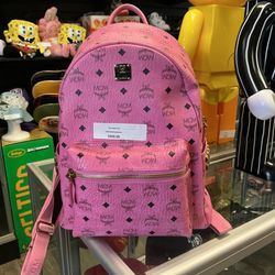 Pink Mcm Monogram Backpack