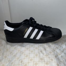 Adidas Superstar Black/Gold Mens Size 11.5