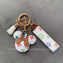 Beautiful Luxury Leather Mickey Keychain