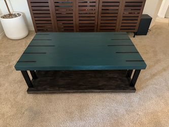 Two-Tone Wood Coffee Table with Lower Shelf