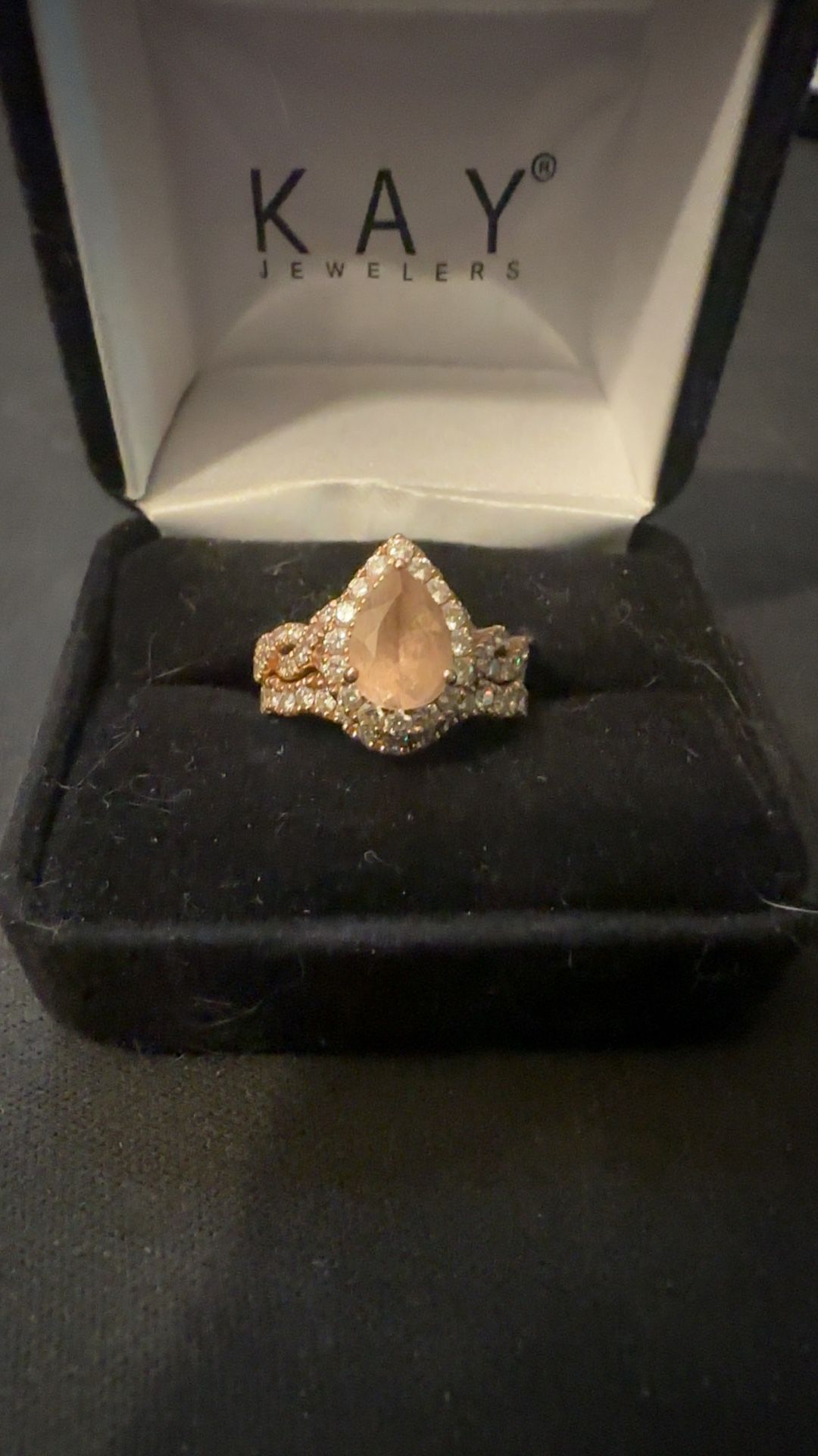 Morganite Engagement Ring/ Matching Wedding Band