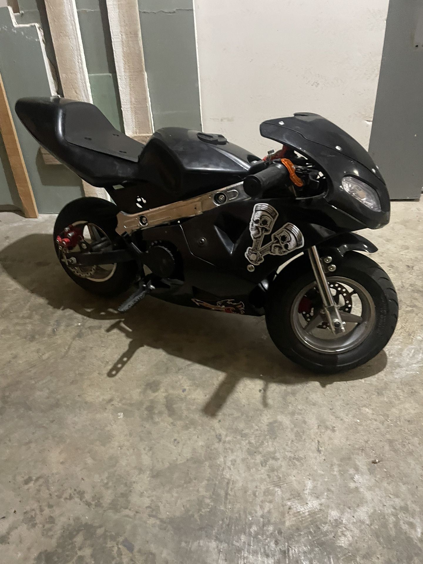 Brand New Pocket Bike And Helmet 