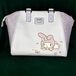 Loungefly Sanrio My Melody Daisies Satchel Bag Lavender Floral