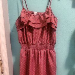 Summer Dress Polk A Dot Print..light And Kool Material..size Xl Juniors..like New!