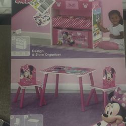 Minnie Mouse Table And Toy Shelf