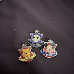 3 Disneyland Hidden Mickey Pins! Pin Backs Included
