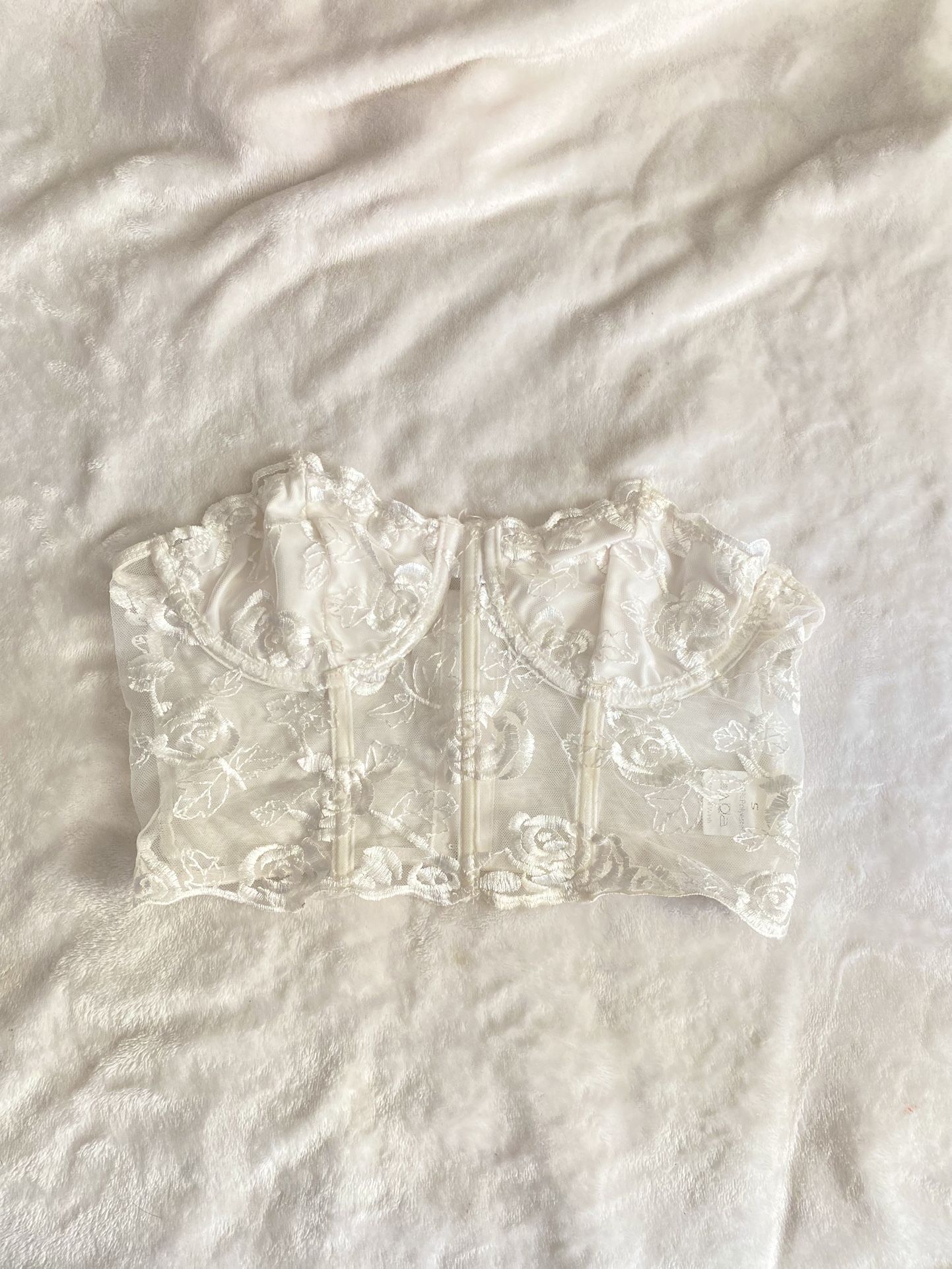 White Floral Corset