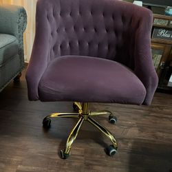 Beautiful Purple Velvet Office chair 