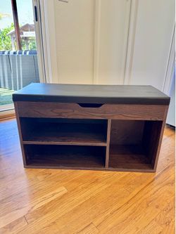 Storage Bench with Shoe Organizer & Hidden Storage
