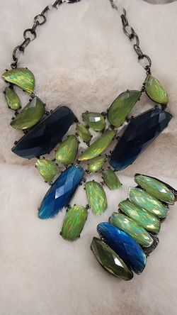 Ocean Blue & Sea Green Necklace And Bracelet