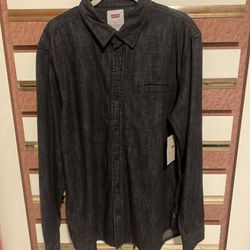 New Levi’s Men’s Black Denim Shirt Size Medium 