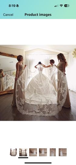 Brand New Embroidered Lace Bridal Wedding Veil With Comb