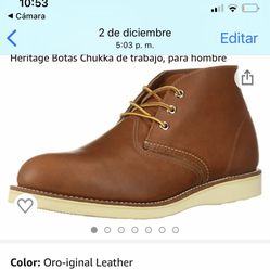 SIZE 9’RED WING THE CHUKKA COOPER ROUGH AND TOUGH LEATHER SOFT TOE BOOTS BRAND NEW