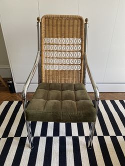 Rattan & Chrome Dining Chair