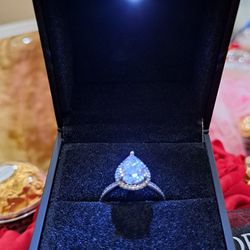 New Silver Pandora Teardrop Ring