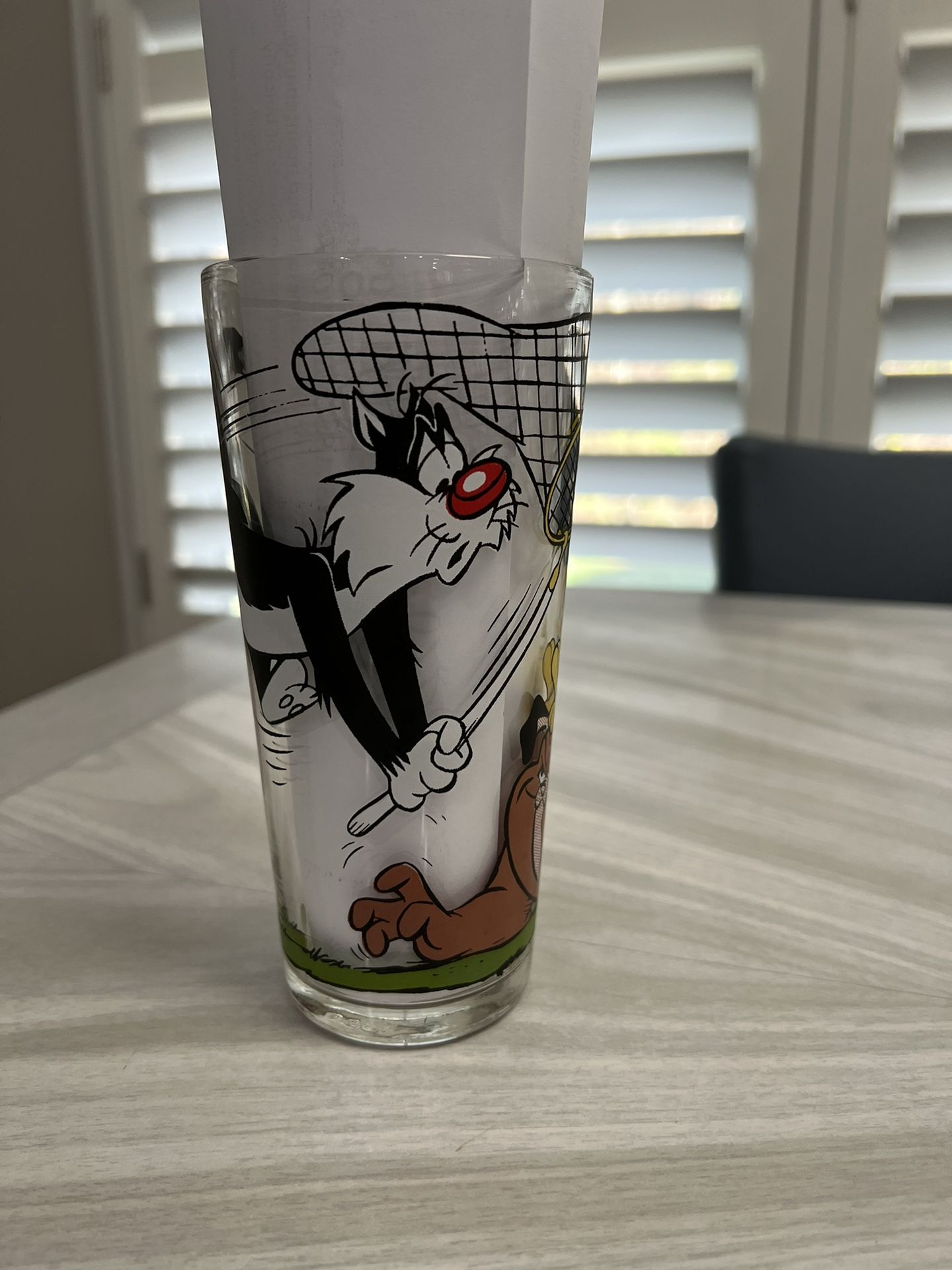 Vintage Cartoon Glasses Pepsi 1976 Sylvester tweety  Looney Tunes Warner Bros 