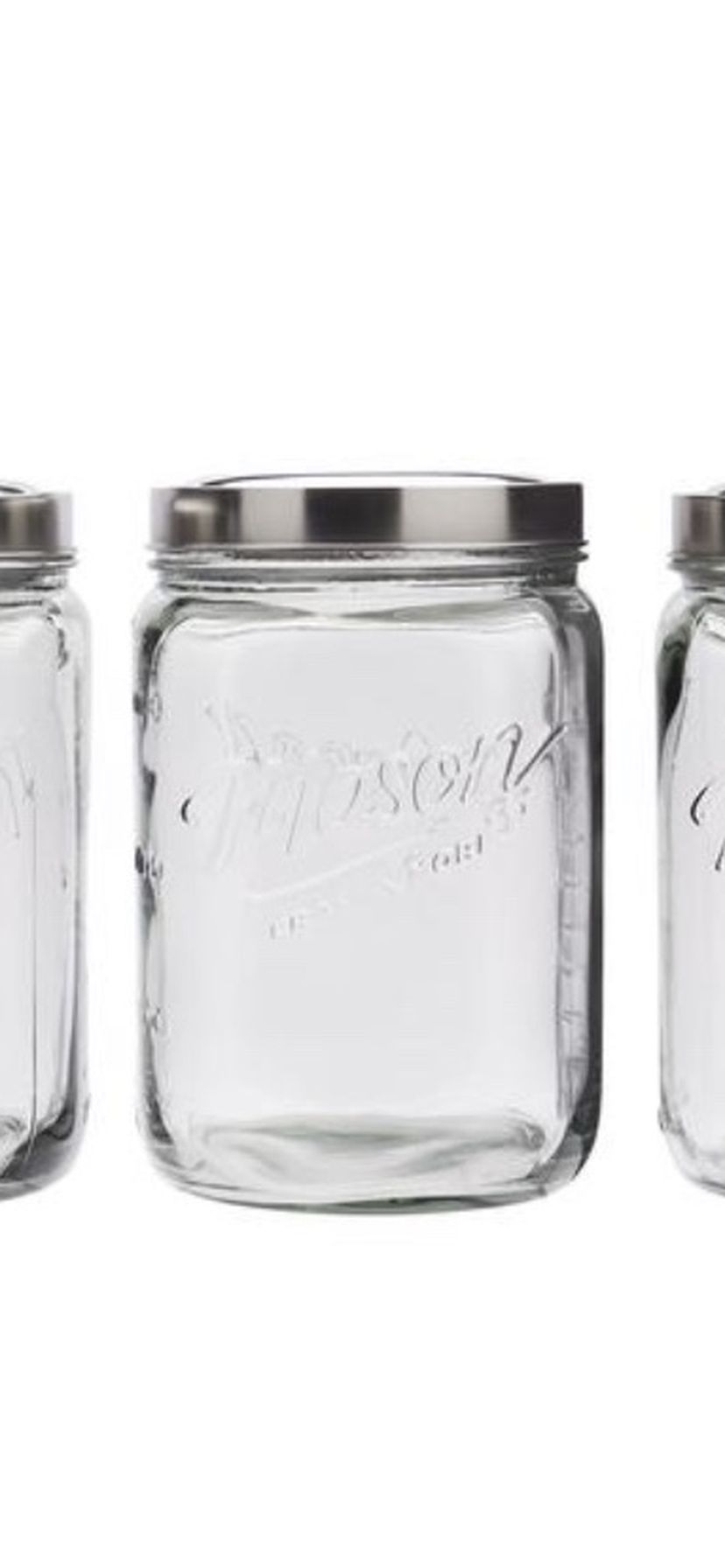 Mason Craft & More Canning Glass Jars With lids 4 Qt. Set Of 3