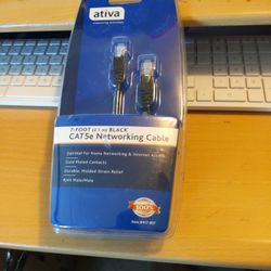 Ativa 7'  Cat 5e Networking Cable Black