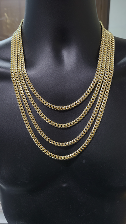 6MM Miami cuban Link diamond cut 10K Gold Box Lock AL-0222