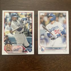 Mookie Betts LA Topps Baseball Cards 22” & 23”  Los Angeles Dodgers 