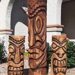 Tiki Statues Masks And Beach Signs  Concrete Yard Art 