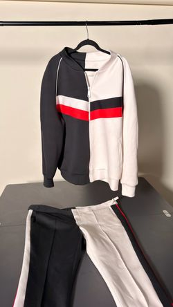 RICHFRESH Made in Los Angeles Color Block Tracksuit Jacket & Pants Set Black White Red xxl