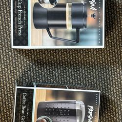 French Press and Coffee Grinder
