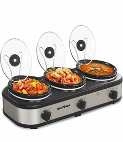 Sunbivi Triple Slow Cooker